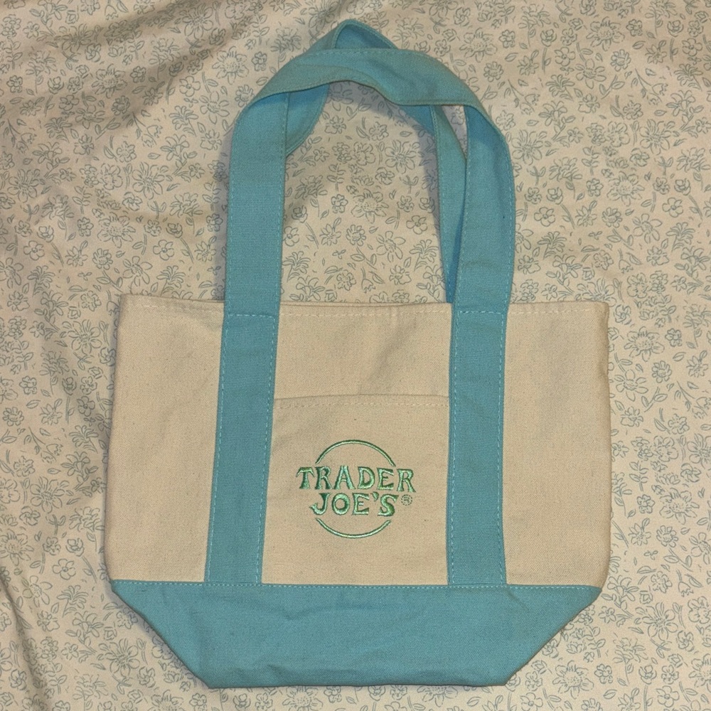 Trader Joe's Canvas Tote Light Blue